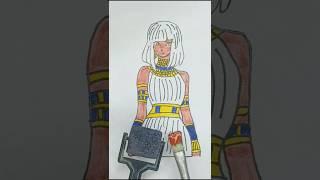 Beautiful Acrylic Art Paint in Egyptian Trend ️#art#artcraft #drawing #satisfying#shorts