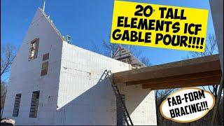 Elements ICF 20' Tall Gable Wall Pour!!!