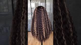 ANNIVIA HIGHLIGHT CURLY LACE FRONT WIG #lacewigs #curlylacefrontwig #longcurlyhair #amazonwig #curly