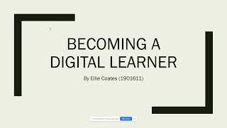 Becoming A Digital Learner. UWTSD