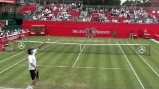 Ivo Karlovic serve close-up - against Rafael Nadal