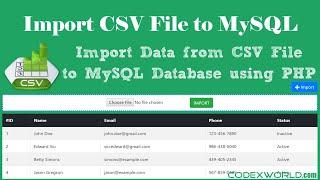 Import CSV File Data into MySQL Database using PHP