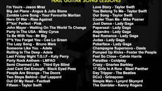 Nail Guitar Song Lessons List