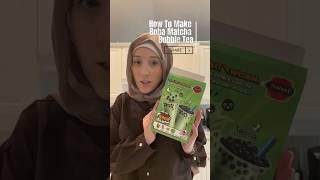 HOW TO MAKE GREEN BOBA MATCHA BUBBLE TEA! #ramadan #ramadanmubarak #modestabaya #muslim