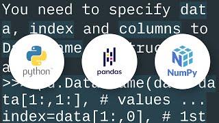 Creating a Pandas DataFrame from a Numpy array: How do I specify the index column and column headers