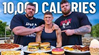 I ate World's Strongest Man 10,000 CALORIE BULKING DIET ft. Stoltman Brothers