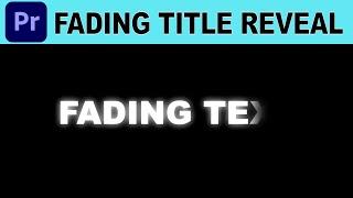 Fade In and Fade Out Text Animation - Adobe Premiere Pro Tutorial