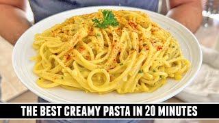 Creamy Saffron Spaghetti | CRAZY Delicious 20 Minute Pasta Recipe