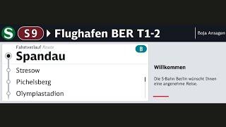 Deutsche Bahn Ansagen | S9 Berlin Spandau - Flughafen BER T1-2 | S-Bahn Berlin | BoJa Ansagen