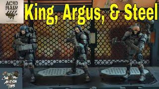 Acid Rain World King, Steel, and Argus new 1:18 scale action figures. Wow, so many options!