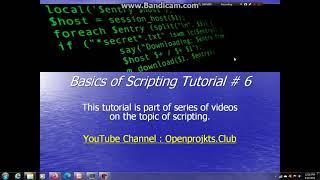 Tutorial # 13: Basics of Scripting - Part 6