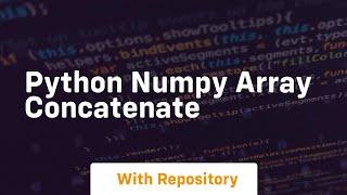 python numpy array concatenate