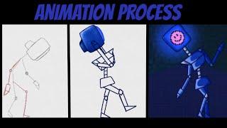 CRT TV Robot Animation Process (in stages)