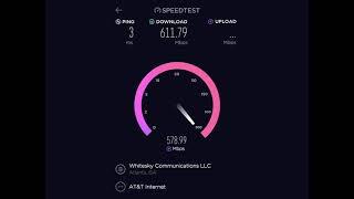 Speedtest AT&T Fiber Internet 500 mbps.