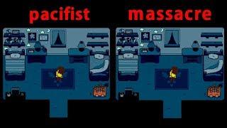 Deltarune Pacifist & Massacre play comparison