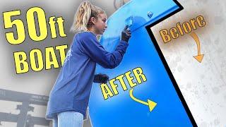 PAINTING our SALVAGED BOAT... How too ROLL AND TIP like a PRO!  |ep.14