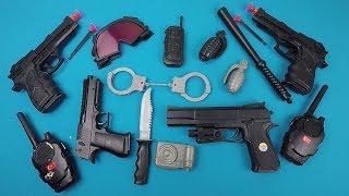 Toy Guns - Police Set - Walkie-Talkie - Jop - Knife - Weapons Video for Kids!