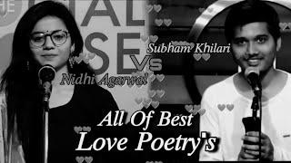 2020 All Of Best Love Poetry's ️ || Subham Khilari Vs Nidhi Agarwal || Shayari Store