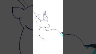 Step By Step Deer Drawing //