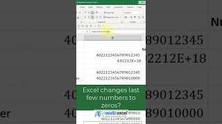 Stop Excel changing the last few numbers of very long numbers