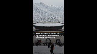 South Korea’s Seoul hit by heaviest November snowfall on record | AJ#shorts