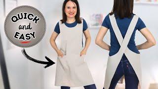 HOW TO sew a quick and easy cross back apron? (detailed step-by-step)