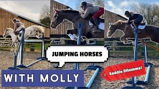 JUMPING 3 HORSES WITH MOLLY | Saddle Dilemma! 