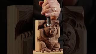 Watch a block of wood turn into a bear!  | Satisfying Carving
