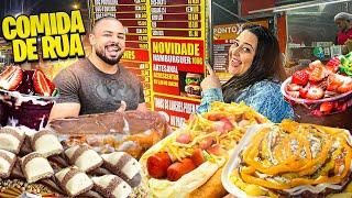 COMIDA DE RUA NA PRAÇA SILVIO ROMERO | ROLÊ BARATO CASAL NASCIMENTO