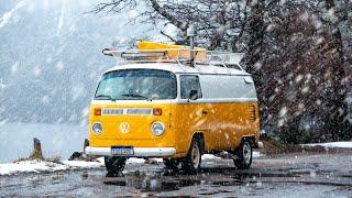 Camping in Snow With The Classic VW Van