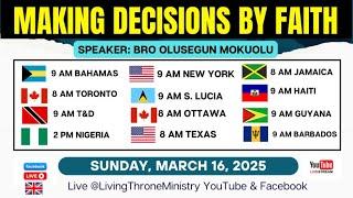 MAKING DECISIONS BY FAITH | SUNDAY BIBLE TEACHING MEETING ONLINE | OLUSEGUN MOKUOLU |