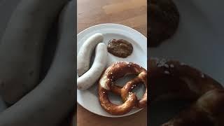 White Bavarian Sausages and Pretzel 