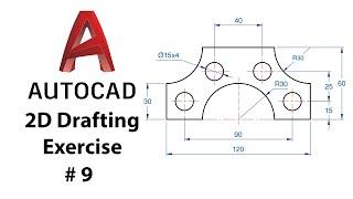 AutoCAD 2D Drafting Exercise # 9 - Basic to Advance in Hindi