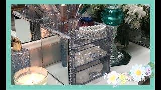 ~DIY~ Dollar Tree Glam Makeup Organizer ~ Trinket Box