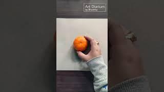 Realistic orange Oil pastel drawing #shorts