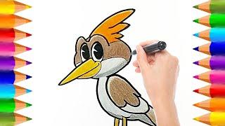 El Pájaro Carpintero - Toy Cantando | Dibujo Para Dibujar y Colorear | Dibujos para niños