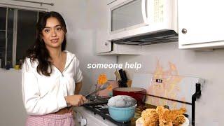 *attempting* to make fried chicken