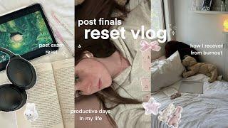 RESET VLOG  post exam reset, how I recover from burnout, productive days in my life + travel prep!~