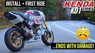 New Honda Grom: Kenda KD1 Tire Install + First Mountain Ride Review = DAMAGE!