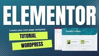 How to create singe page template using Elementor | Elementor Page builder tutorial Wordpress