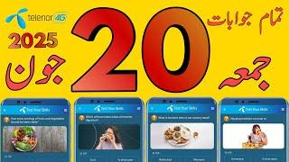 20 June 2025 Questions and Answers | My Telenor Today Questions | Telenor Questions Today