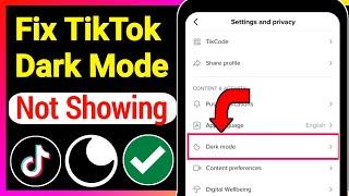 How To Fix Tiktok Dark Mode Option Not Showing Problem | TikTok dark mode Not Showing