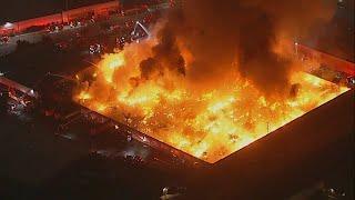 Massive 3-alarm fire engulfs industrial building in SoCal