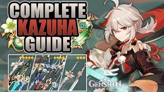 KAZUHA - COMPLETE GUIDE - 3/4/5 Weapons, Builds, Artifacts, Mechanics & Showcase | Genshin Impact