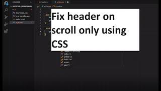 How to fix header on scroll using CSS in HTML website