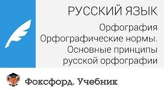 Русский язык. Орфография. Орфографические нормы. Основные принципы русской орфографии