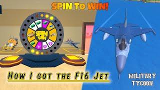 How I got the F16 Jet in Spin To Win Military Tycoon Roblox (New Version)