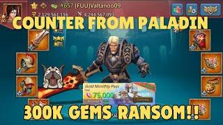 Paladin Maxed account vs F2P Mythic rally trap || DOUBLE COUNTER || 500K GEMS Ransom??