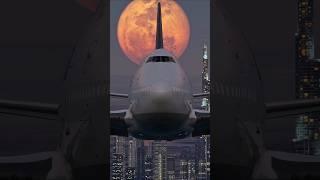 Lufthansa Boeing 747 flying under the full moon#aviation #airplane #lufthansa #boeing747 #dubai