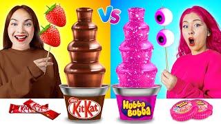 EXPENSIVE VS CHEAP CHOCOLATE FONDUE CHALLENGE FOR 24 HOURS BY CRAFTY HACKS PLUS